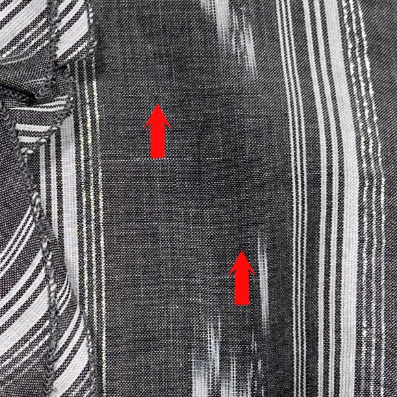 Style & Co Petite Gray Button Down Ruffle Bling Metallic Thread Stripes Size 4P - Picture 15 of 16